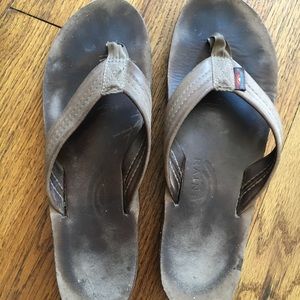 Rainbow leather sandals